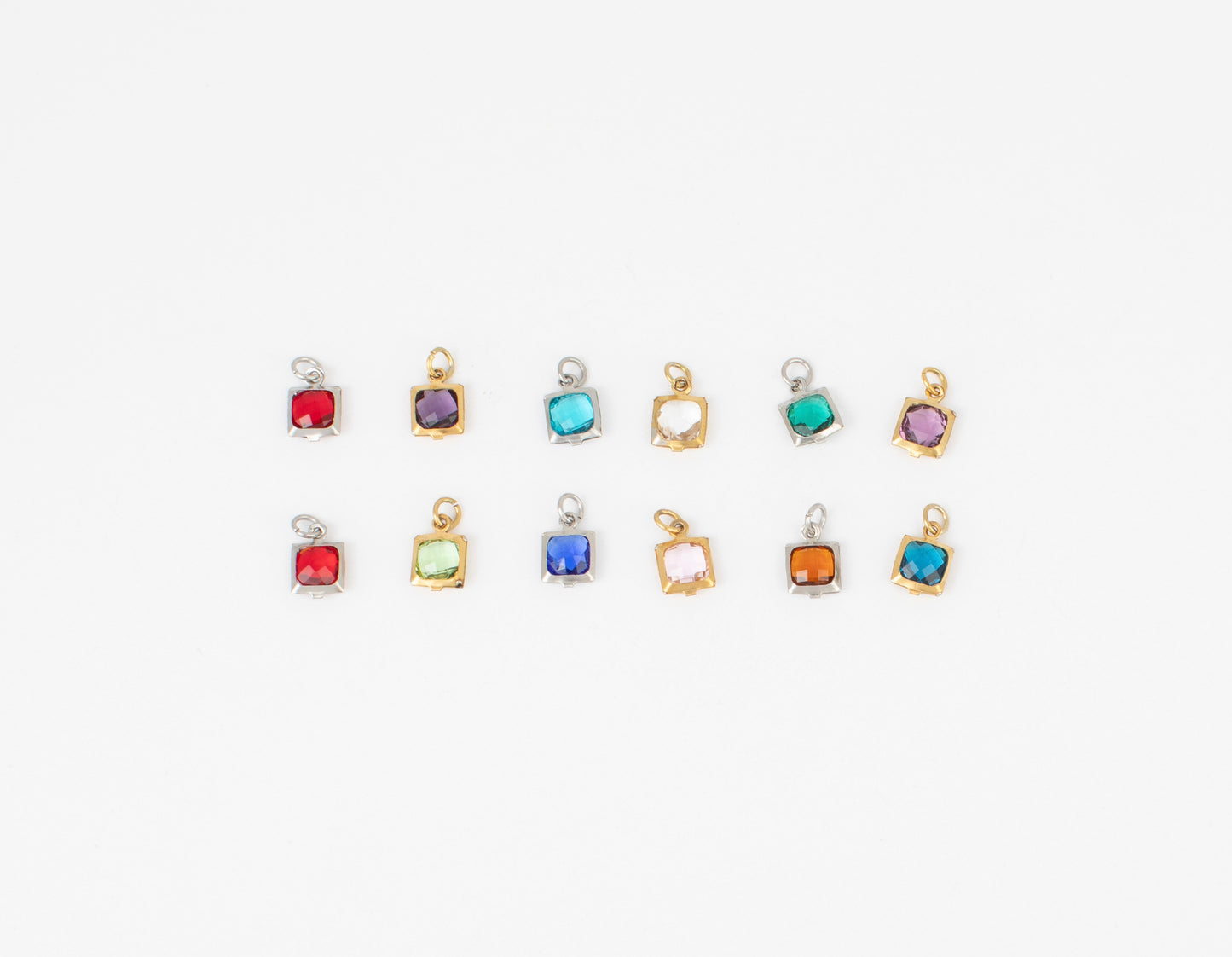 Square Birthstone Charm