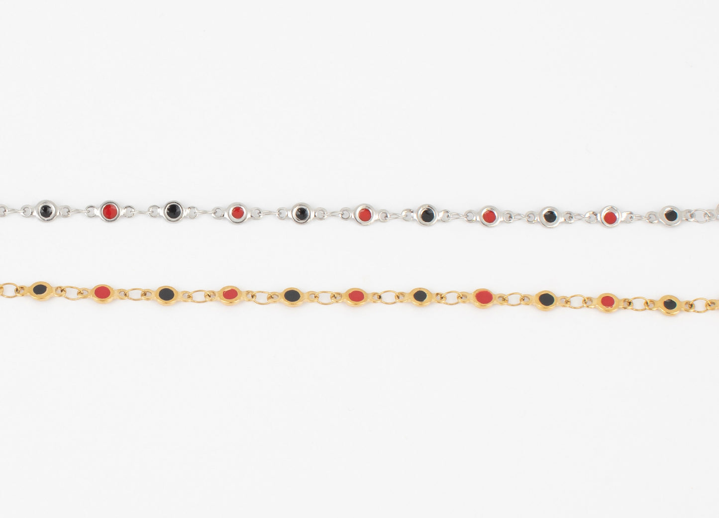Jazzy Red/Black Enamel Bracelet Chain