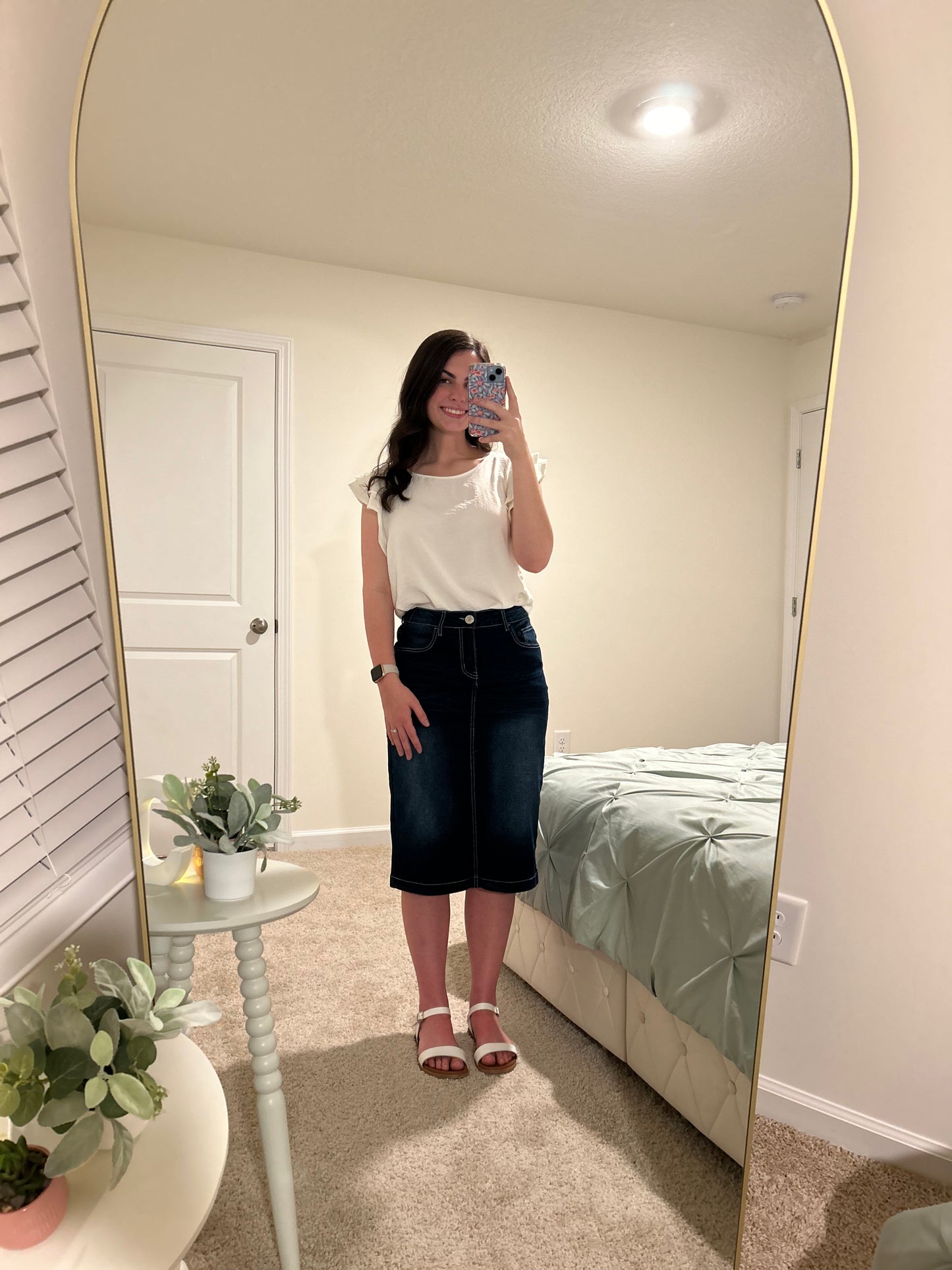 Dark Washed Denim Skirt