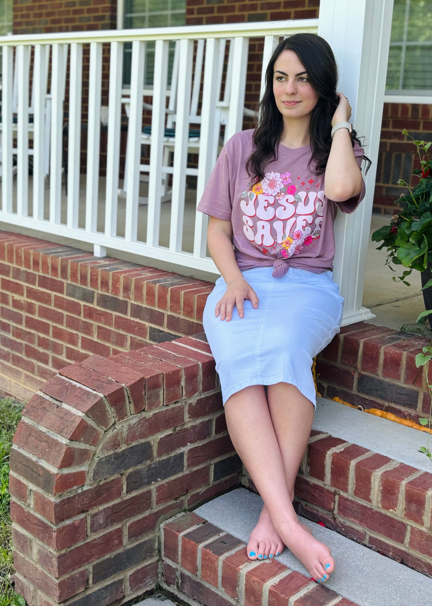 White Denim Skirt