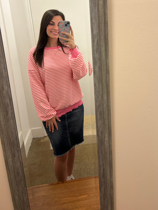 Pink Striped Top