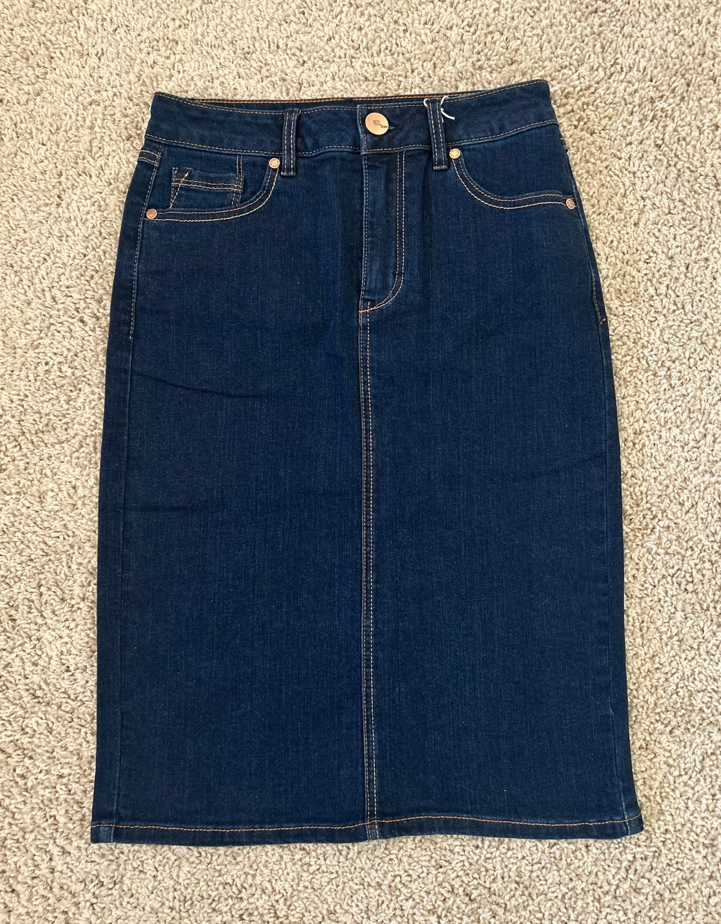 23" Dark Denim Skirt